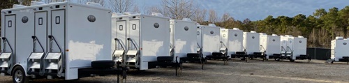 VIP Trailers restroom trailers lineup
